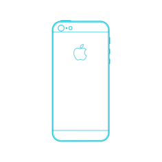 Digital Apple Iphones Apple Iphone 5 6Th Gen Realistic Simple Line Art Svg Vector, Free Vectors File